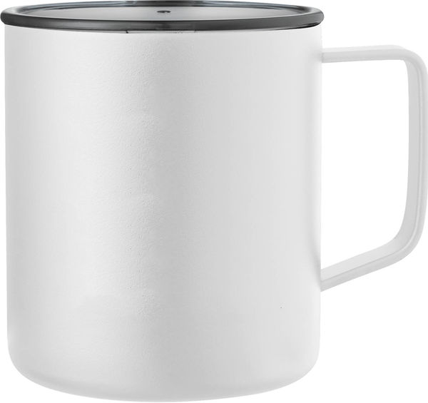An image of a Custom Rover Copper Vacuum Insulated Camp Mug 14oz in White!