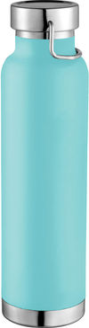 Am image of a Custom Thor Copper Vacuum Insulated Bottle 22oz in Mint Green!