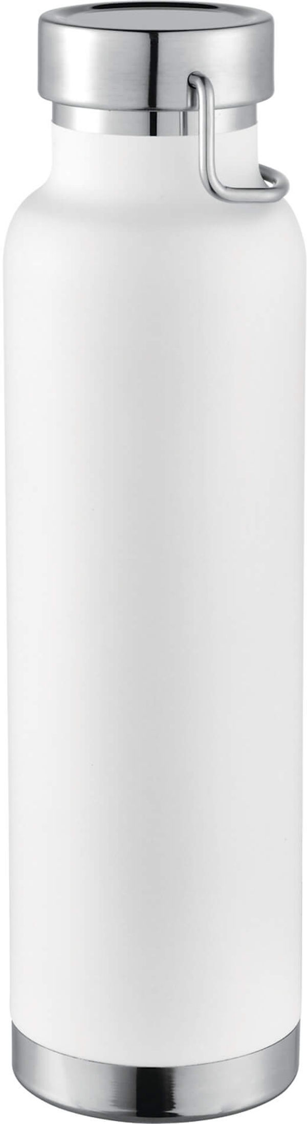 Am image of a Custom Thor Copper Vacuum Insulated Bottle 22oz in White!
