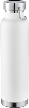 Am image of a Custom Thor Copper Vacuum Insulated Bottle 22oz in White!