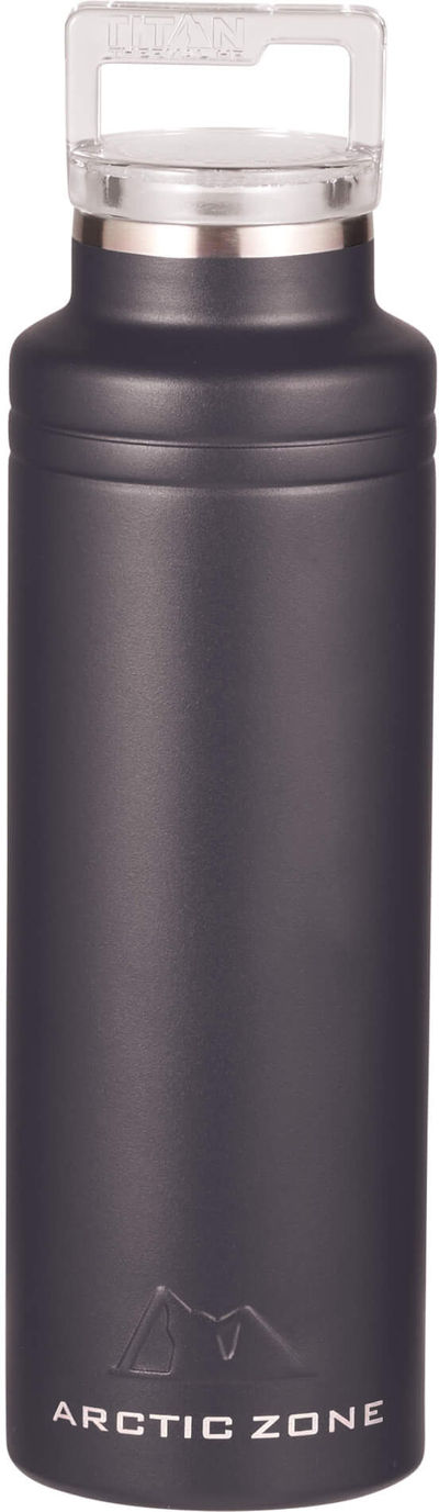 Am image of a Custom Arctic Zone Titan Thermal HP Copper Bottle 20oz in Black!