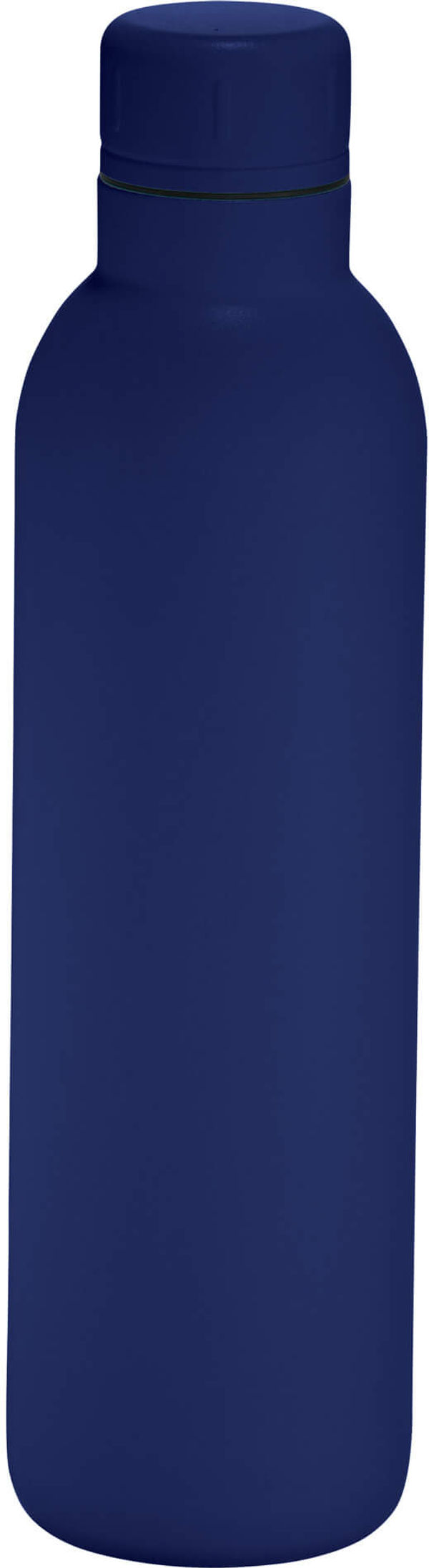 Am image of a Custom Thor Copper Vacuum Insulated Bottle 17oz in Navy!