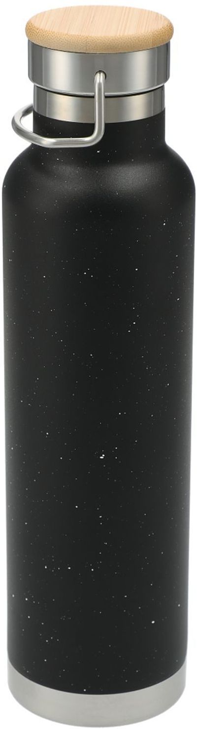 Am image of a Custom Speckled Thor Copper Vacuum Insulated Bottle 22oz in Black!