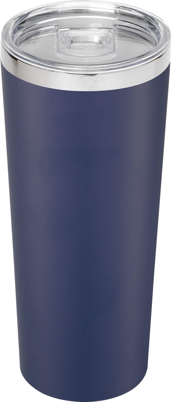 Am image of a Custom Thor Copper Vacuum Insulated Tumbler 22oz in Navy!