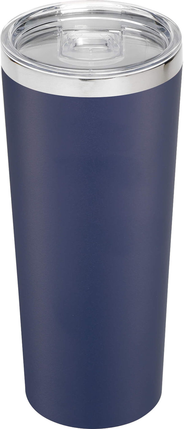 Am image of a Custom Thor Copper Vacuum Insulated Tumbler 22oz in Navy!