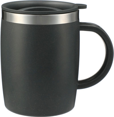 Am image of a Custom Dagon Wheat Straw Mug w Stainless Liner 14oz in Charcoal!