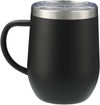 Am image of a Custom Brew Copper Vacuum Insulated Mug 12oz in Black!