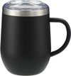 Am image of a Custom Brew Copper Vacuum Insulated Mug 12oz in Black!