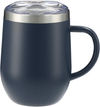 Am image of a Custom Brew Copper Vacuum Insulated Mug 12oz in Navy!