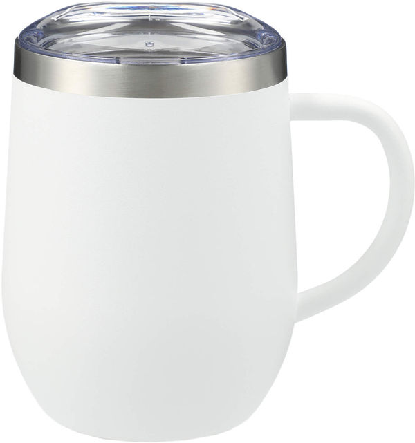 An image of a Custom Brew Copper Vacuum Insulated Mug 12oz in White!