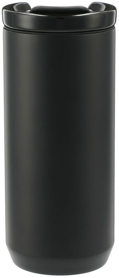 Am image of a Custom Seneca Tumbler 16oz with Ceramic Lid and Lining in Black!