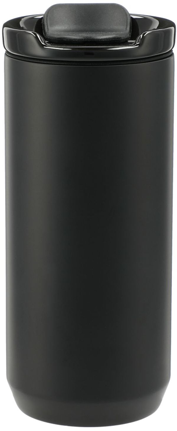 Am image of a Custom Seneca Tumbler 16oz with Ceramic Lid and Lining in Black!