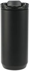 Am image of a Custom Seneca Tumbler 16oz with Ceramic Lid and Lining in Black!