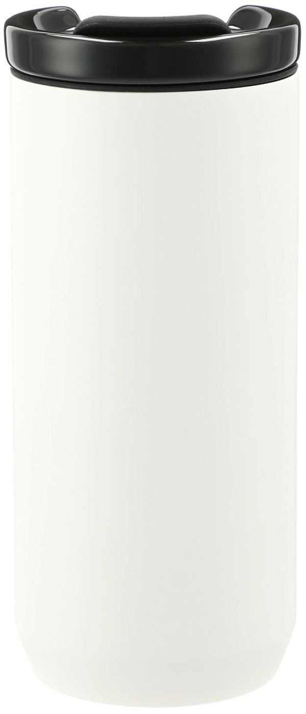 Am image of a Custom Seneca Tumbler 16oz with Ceramic Lid and Lining in White!