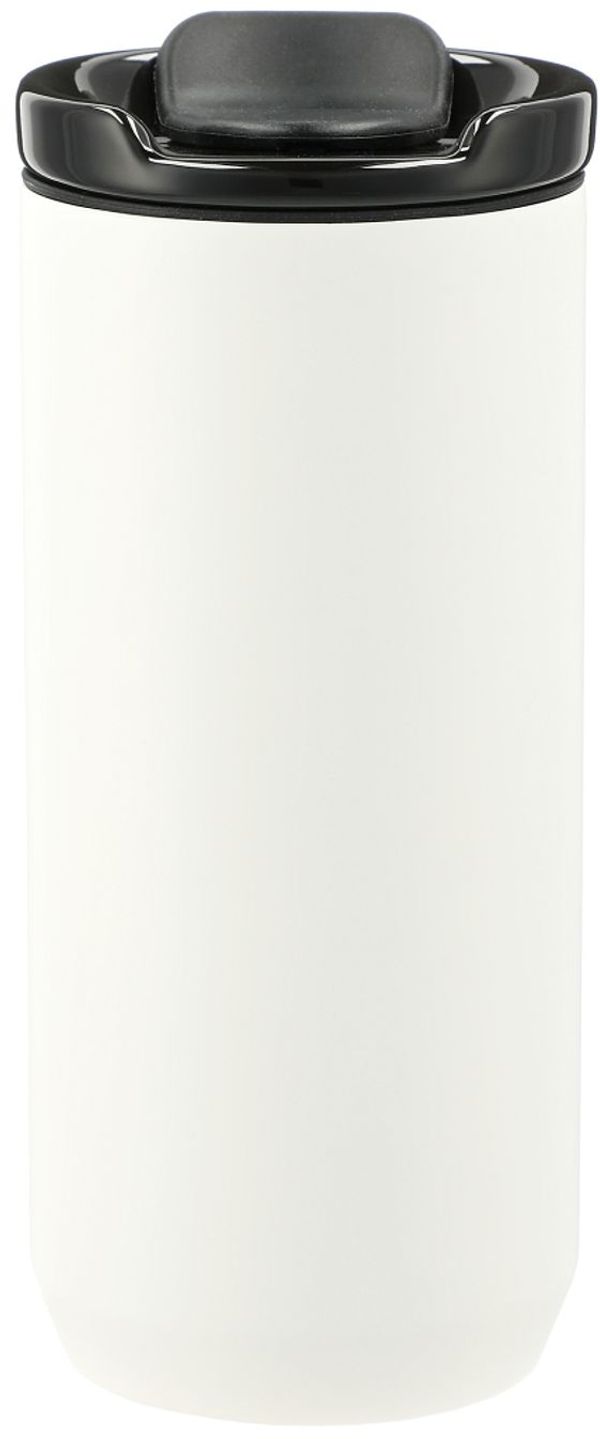 Am image of a Custom Seneca Tumbler 16oz with Ceramic Lid and Lining in White!