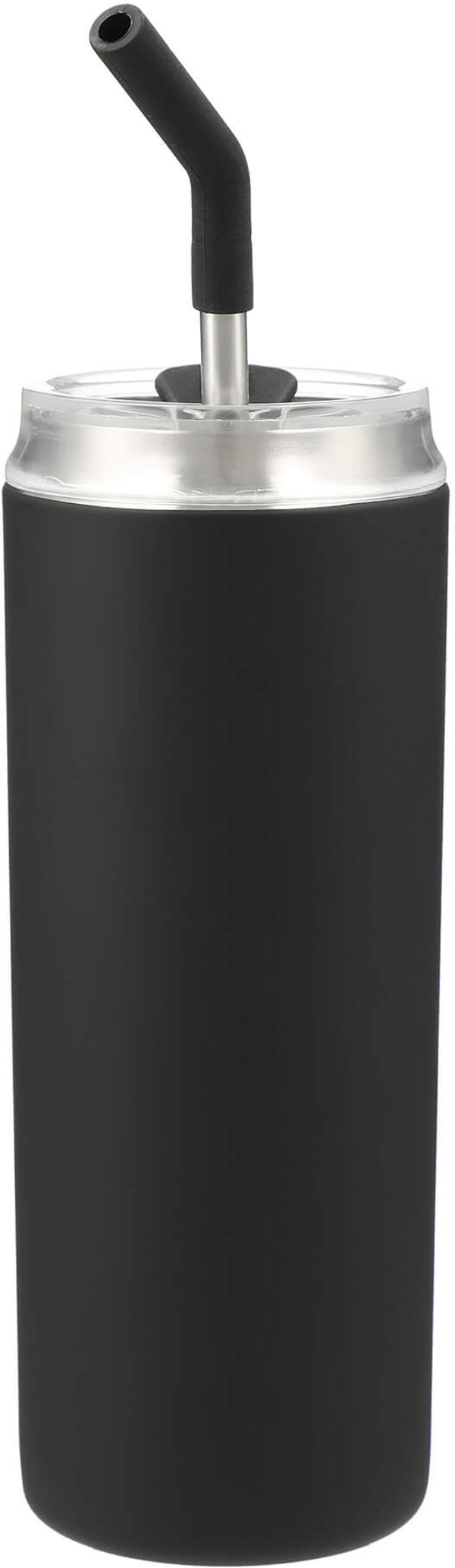 Am image of a Custom Marka Copper Vac Tumbler w SS straw 20oz in Black!