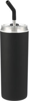 Am image of a Custom Marka Copper Vac Tumbler w SS straw 20oz in Black!