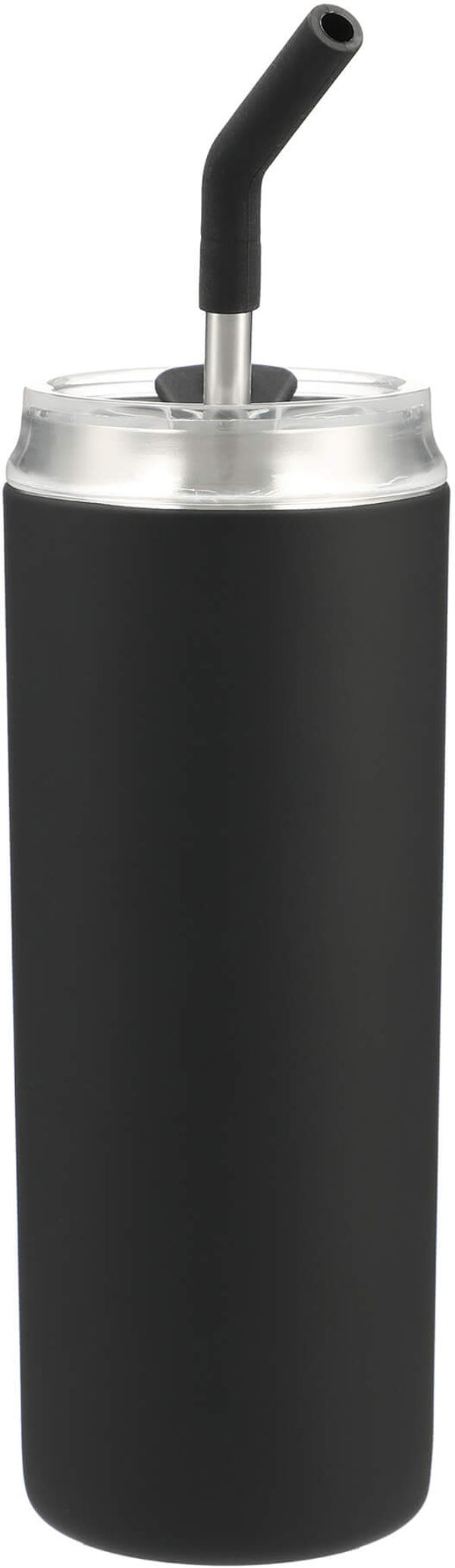 Am image of a Custom Marka Copper Vac Tumbler w SS straw 20oz in Black!