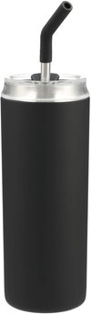 Am image of a Custom Marka Copper Vac Tumbler w SS straw 20oz in Black!