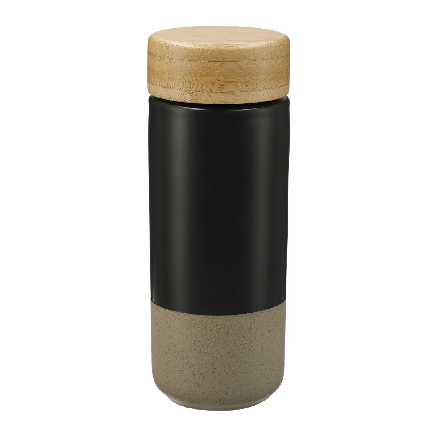 Arlo Ceramic Tumbler with Bamboo lid 11oz in Black