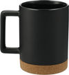 Am image of a Custom Bates 15oz Ceramic Mug with Cork Base in Black!