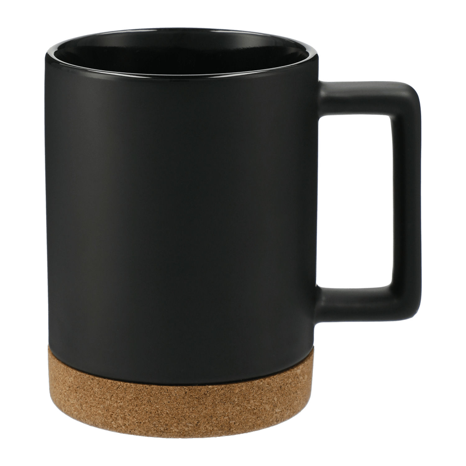 Bates 15oz Ceramic Mug with Cork Base in Black