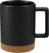 Am image of a Custom Bates 15oz Ceramic Mug with Cork Base in Black!