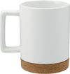 Am image of a Custom Bates 15oz Ceramic Mug with Cork Base in White!