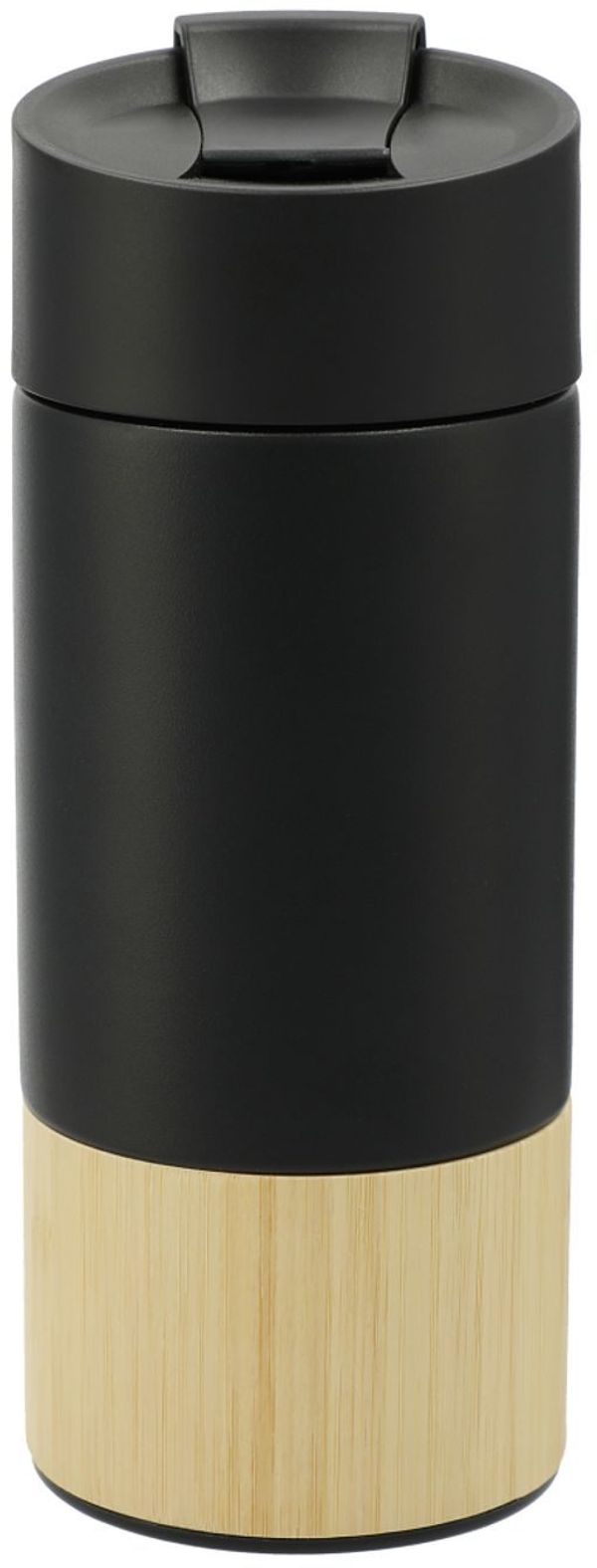 Am image of a Custom Welly® Traveler Copper Vacuum Tumbler 12oz in Black!