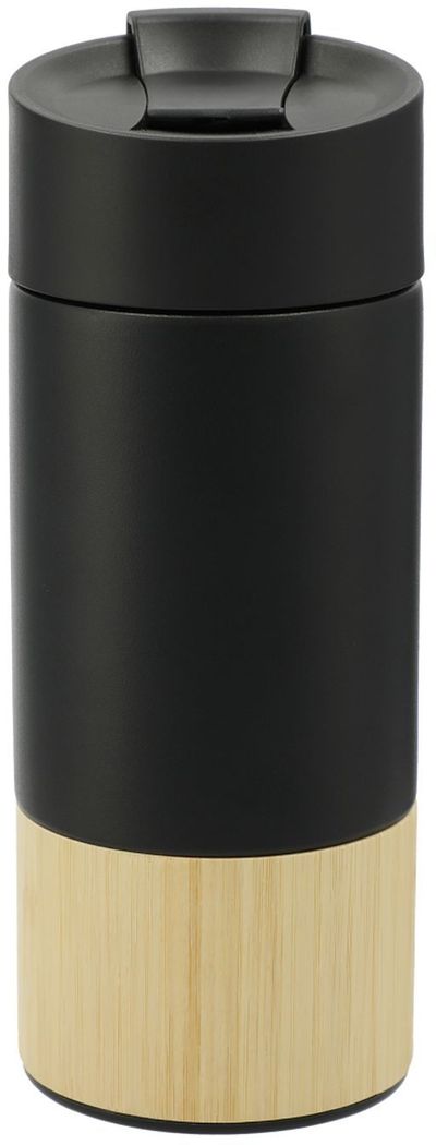 Am image of a Custom Welly® Traveler Copper Vacuum Tumbler 12oz in Black!