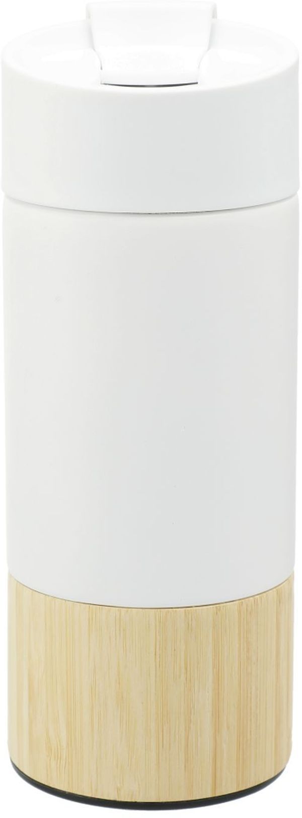 Am image of a Custom Welly® Traveler Copper Vacuum Tumbler 12oz in White!