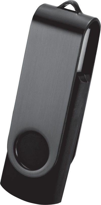 Am image of a Custom Rotate 2Tone Flash Drive 4GB in Black!