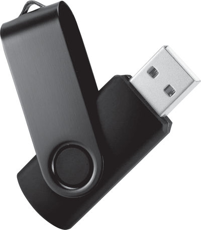Am image of a Custom Rotate 2Tone Flash Drive 4GB in Black!