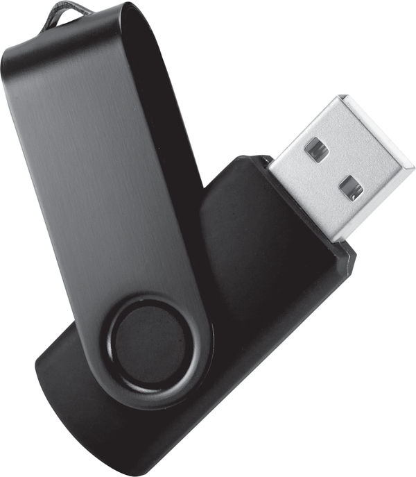 Am image of a Custom Rotate 2Tone Flash Drive 8GB in Black!