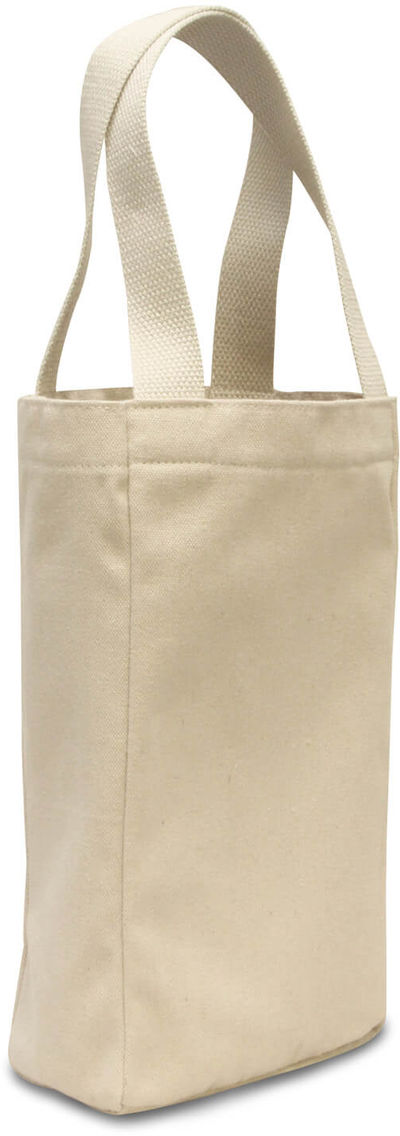Am image of a Custom Liberty Bags Double Bottle Wine Tote in Natural!