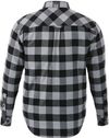 Am image of a Custom Roots73 Mens Spruce Lake Long Sleeve Shirt in Quarry/Black!