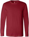 Am image of a Custom Bella and Canvas Jersey Long Sleeve T Shirt in Cardinal!