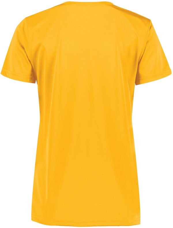 Am image of a Custom Augusta Ladies Nexgen Wicking Tee in Gold!
