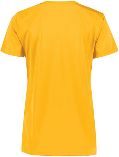 Am image of a Custom Augusta Ladies Nexgen Wicking Tee in Gold!