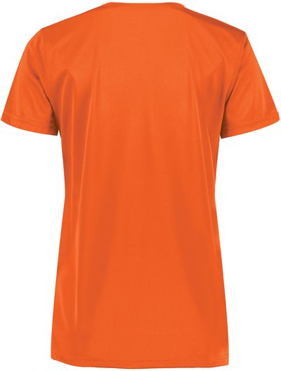 Am image of a Custom Augusta Ladies Nexgen Wicking Tee in Orange!