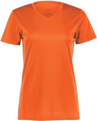 Am image of a Custom Augusta Ladies Nexgen Wicking Tee in Orange!