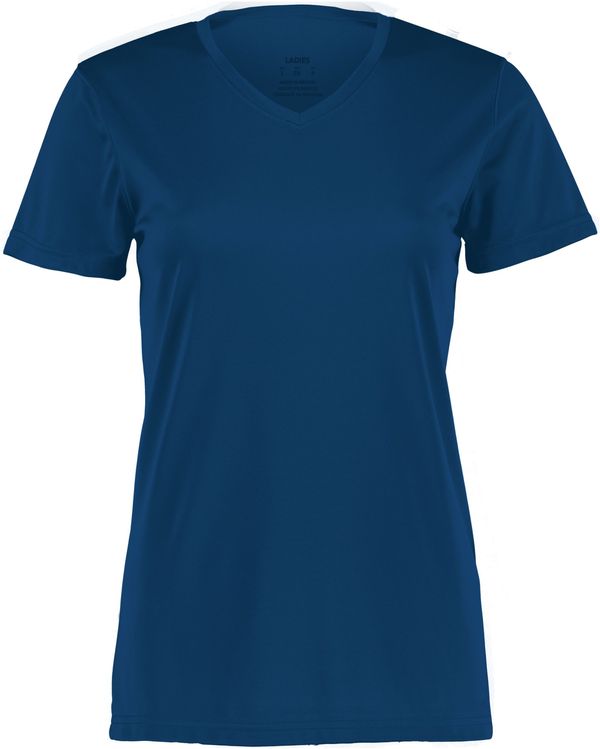 Am image of a Custom Augusta Ladies Nexgen Wicking Tee in Navy!