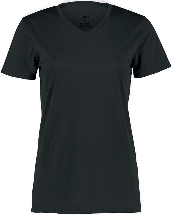 Am image of a Custom Augusta Ladies Nexgen Wicking Tee in Black!
