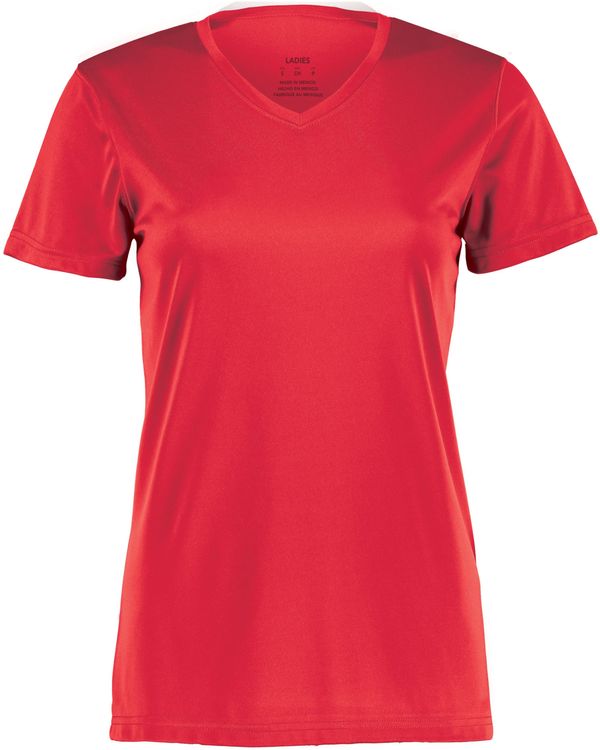 Am image of a Custom Augusta Ladies Nexgen Wicking Tee in Scarlet!