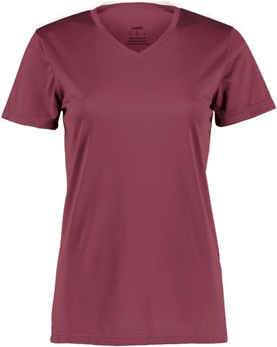 Am image of a Custom Augusta Ladies Nexgen Wicking Tee in Maroon!
