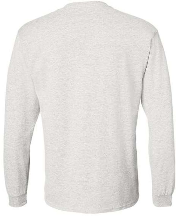 Am image of a Custom Gildan DryBlend Fifty Fifty Long Sleeve T Shirt in Ash!