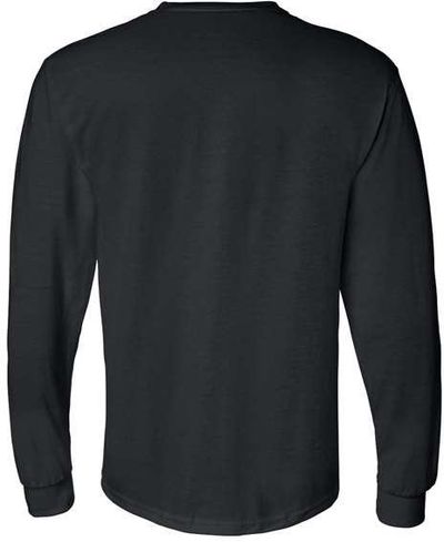 Am image of a Custom Gildan DryBlend Fifty Fifty Long Sleeve T Shirt in Black!