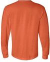 Am image of a Custom Gildan DryBlend Fifty Fifty Long Sleeve T Shirt in Orange!