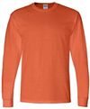 Am image of a Custom Gildan DryBlend Fifty Fifty Long Sleeve T Shirt in Orange!
