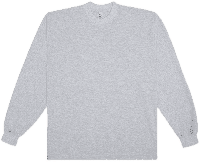 Am image of a Custom LA Apparel Long Sleeve Garment Dye Crewneck Shirt in Ash!
